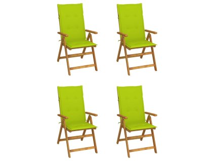 vidaXL Záhradné sklápacie stoličky 4 ks s podložkami akáciový masív