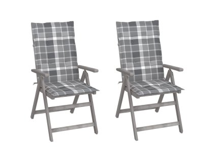 vidaXL Záhradné sklápacie stoličky 2 ks s podložkami akáciový masív