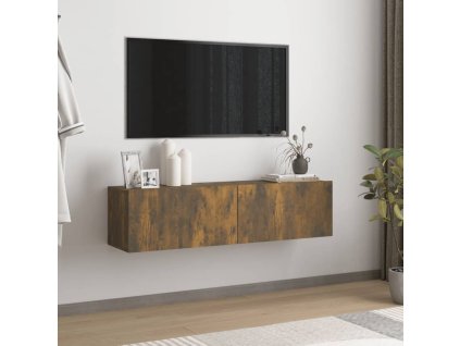 vidaXL Nástenná TV skrinka údený dub 120x30x30 cm spracované drevo