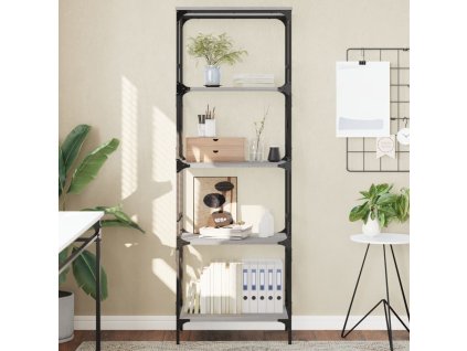 vidaXL Knižnica 5-poschodová sivá sonoma 59x35x171 cm kompozitné drevo