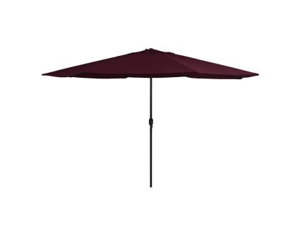vidaXL Záhradný slnečník, kovová tyč 390 cm, bordový