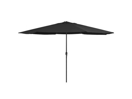 vidaXL Záhradný slnečník, kovová tyč 390 cm, čierny