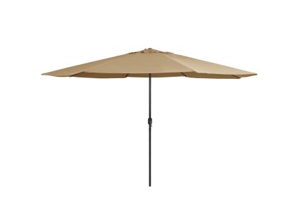 vidaXL Záhradný slnečník, kovová tyč 390 cm, sivohnedý