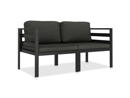 vidaXL 2-dielna záhradná sedacia súprava+podložky, hliník, antracitová