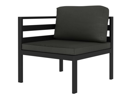 vidaXL Sektorová rohová pohovka 1 ks s podložkami, hliník, antracitová