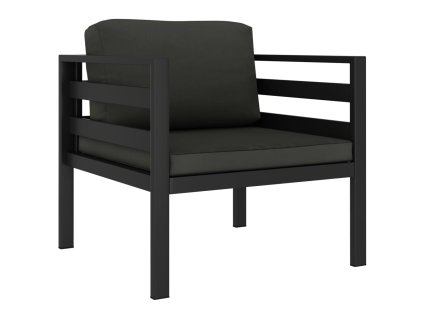 vidaXL Jednomiestna pohovka s podložkami, hliník, antracitová