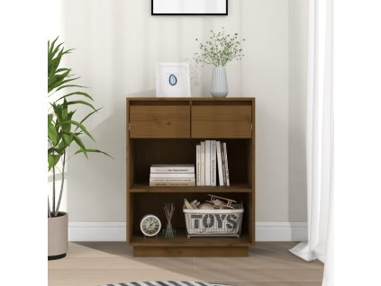 vidaXL Konzolová skrinka medovo-hnedá 60x34x75 cm masívna borovica