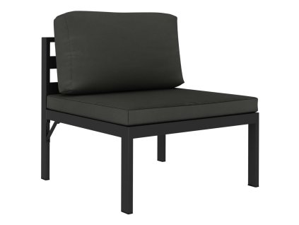 vidaXL Sektotová stredová pohovka s podložkami antracitová hliníková