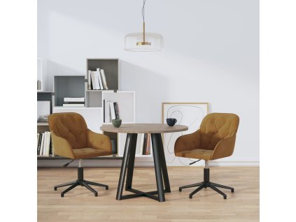 vidaXL Otočné jedálenské stoličky 2 ks hnedé zamatové