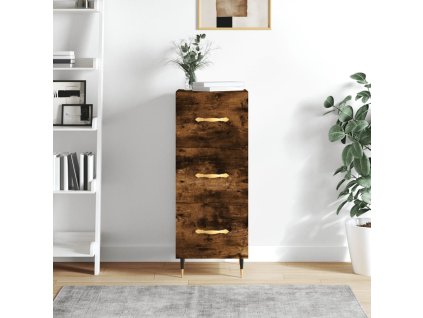 vidaXL Komoda dymový dub 34,5x34x90 cm spracované drevo