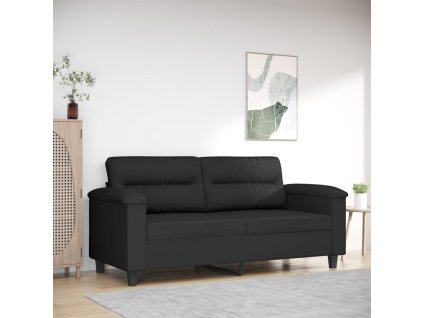 vidaXL 2-miestna pohovka čierna 140 cm mikrovlákno