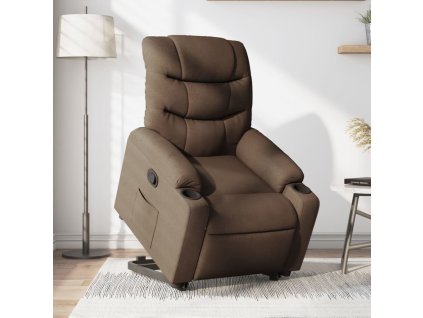 vidaXL Zdvíhacie a sklápacie kreslo hnedé látka