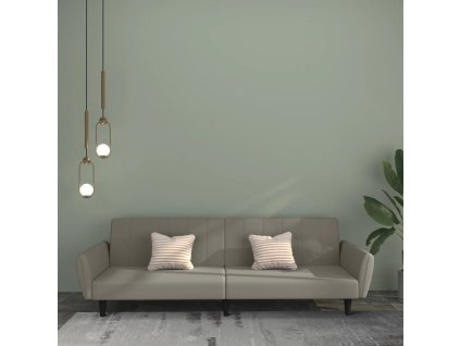 vidaXL 2-miestna rozkladacia pohovka, svetlosivá, zamat