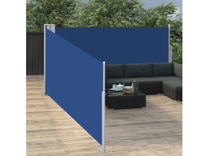 vidaXL Zaťahovacia bočná markíza, modrá 100x1000 cm