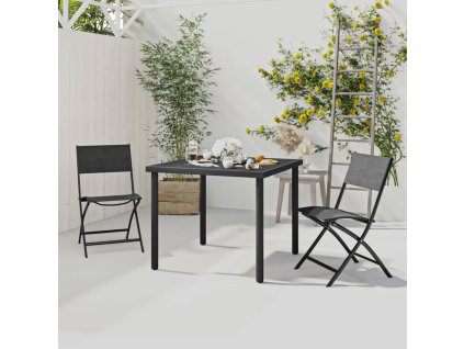 vidaXL 3-dielna vonkajšia jedálenská súprava oceľová