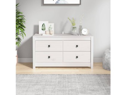 VidaXL Bočná skrinka biela 100x40x54 cm masívna borovica