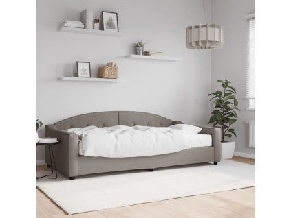 vidaXL Denná posteľ s matracom sivohnedá 100x200 cm látka