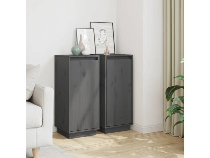vidaXL Komody 2 ks sivé 31,5x34x75 cm borovicový masív