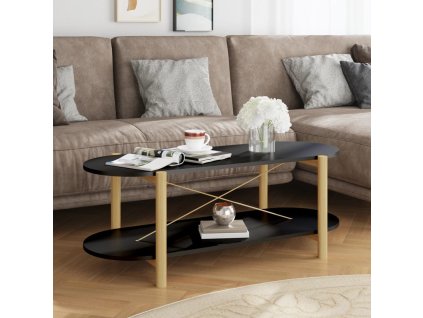 vidaXL Konferenčný stolík čierny 110x48x40 cm spracované drevo