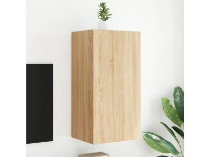 vidaXL TV nástenná skrinka s LED svetlami dub sonoma 40,5x35x80 cm