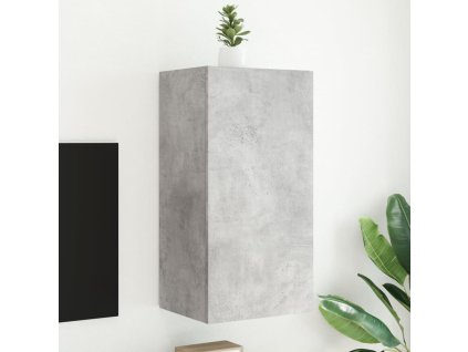 vidaXL TV nástenná skrinka s LED svetlami betónovo sivá 40,5x35x80 cm