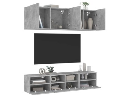 vidaXL 5-dielne TV nástenné skrinky betónovo sivé kompozitné drevo