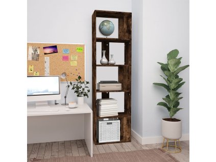 vidaXL Knižnica dymový dub 45x24x160 cm spracované drevo