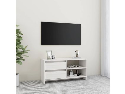 vidaXL TV skrinka biela 80x31x39 cm borovicový masív