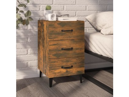 vidaXL Nočný stolík dymový dub 40x40x66 cm kompozitné drevo