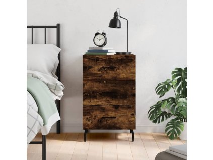 vidaXL Nočný stolík dymový dub 40x40x66 cm kompozitné drevo