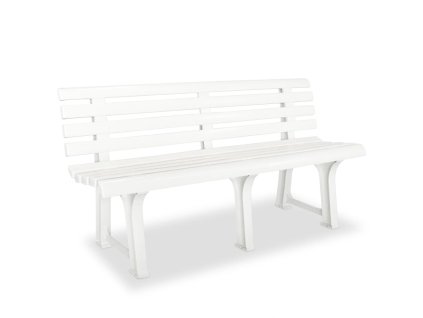vidaXL Záhradná lavička 145,5 cm, plast, biela