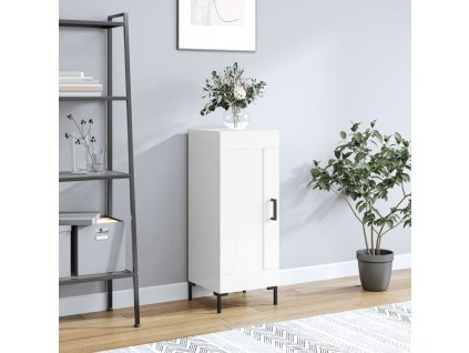 vidaXL Komoda lesklá biela 34,5x34x90 cm spracované drevo