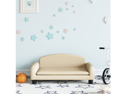 vidaXL Detská pohovka, krémová 70x45x30 cm, látka