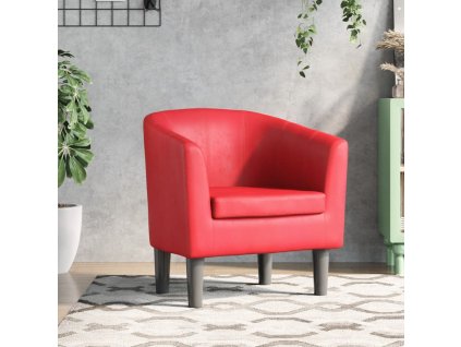 vidaXL Klubové kreslo červené umelá koža