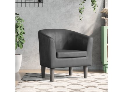 vidaXL Klubové kreslo sivé umelá koža