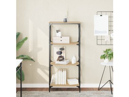 vidaXL Knižnica, 4 police, dub sonoma 59x35x132 cm, kompozitné drevo