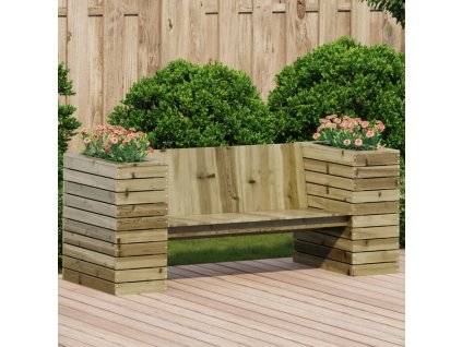vidaXL Lavička s kvetináčmi 167,5x60x65 cm, impregnovaná borovica