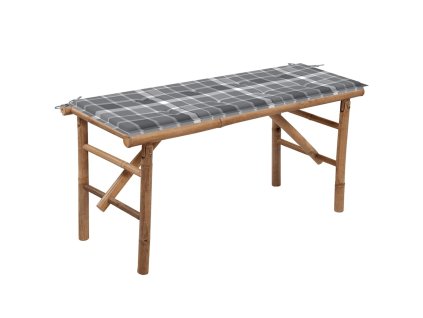 vidaXL Skladacia záhradná lavička s podložkou 118 cm bambus
