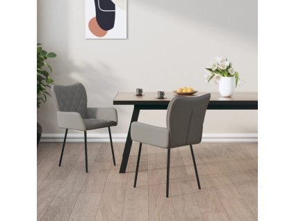 vidaXL Jedálenské stoličky 2 ks bledosivé látkové