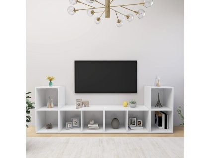 vidaXL TV skrinky 4 ks, biele 72x35x36,5 cm, kompozitné drevo