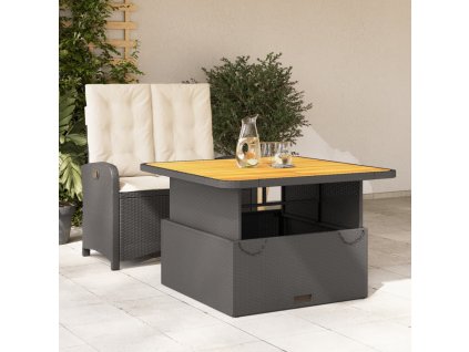 vidaXL 2-dielna záhradná jedálenská súprava a vankúše čierna polyratan