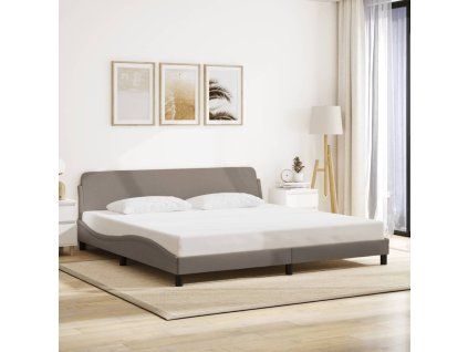 vidaXL Posteľ bez matraca sivohnedá 200x200 cm látka