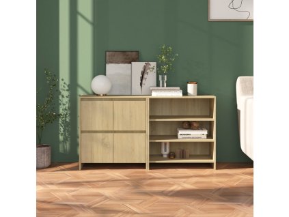 vidaXL 2-dielna komoda dub sonoma spracované drevo