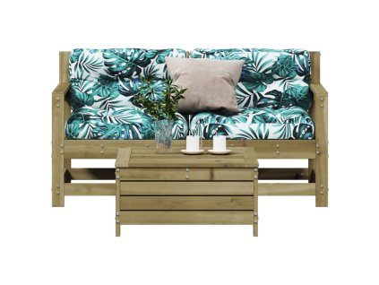 vidaXL 3-dielna záhradná sedacia súprava a vankúše impreg. borovica