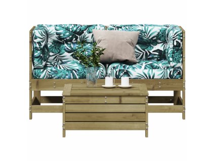 vidaXL 3-dielna záhradná sedacia súprava a vankúše impreg. borovica