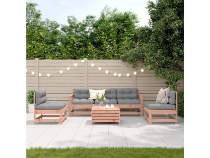 vidaXL 6-dielna záhradná sedacia súprava s vankúšmi drevo douglas