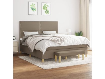 vidaXL Posteľný rám boxspring s matracom sivohned 180x200 cm látka