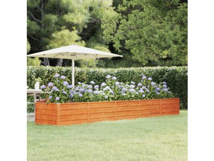 vidaXL Vyvýšený záhradný záhon, hrdzavý 400x80x45 cm, cortenová oceľ