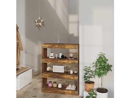 vidaXL Knižnica/priehradka tmavý dub 80x30x103cm spracované drevo