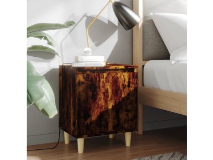 vidaXL Nočné stolíky, nohy z masívu 2 ks, tmavý dub 40x30x50 cm